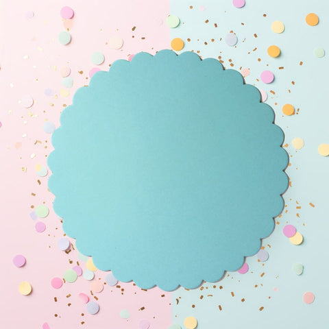 10" Scalloped Cake Board - Pastel Blue-PAPYRUS-iPantry-australia