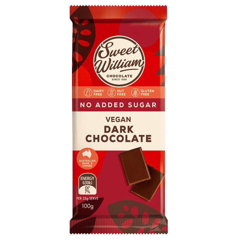 100g Dark Chocolate – No Added Sugar - Sweet William