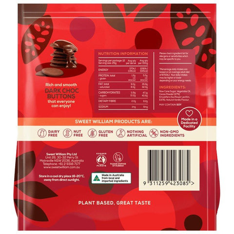 300g Dark Choc Buttons - Sweet William