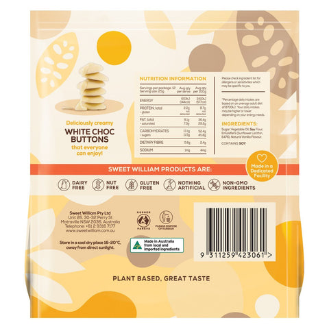 300g White Choc Buttons - Sweet William