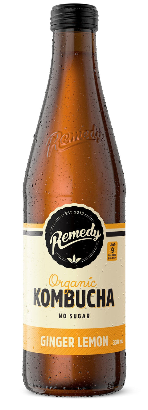 Remedy Kombucha Ginger Lemon Bottle | 330mL