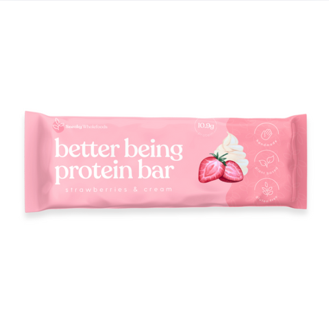 Sneaky Wholefoods Strawberries & Cream Better Being Protein Bar | 60g