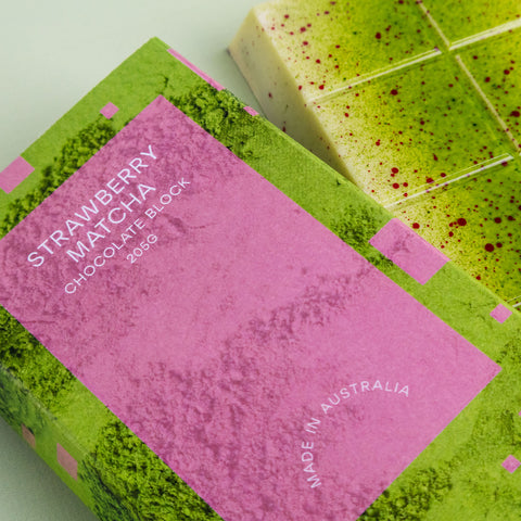 Choced Strawberry Matcha Chocolate Block
