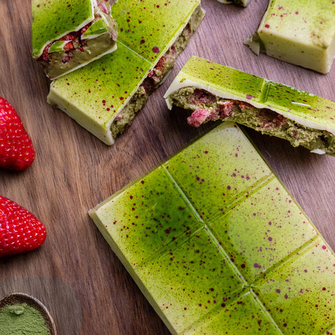 Choced Strawberry Matcha Chocolate Block