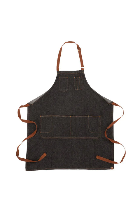 Chefs Hat Apron Bib Indigo Blue