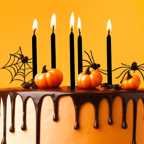 Black Tall Cake Candles 12cm (Pack Of 12)-Cake & Candle-iPantry-australia