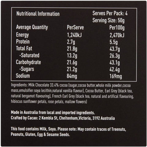 Earl Grey Milk Chocolate Petit Bites 100g-Indulgence-Cacao-iPantry-australia