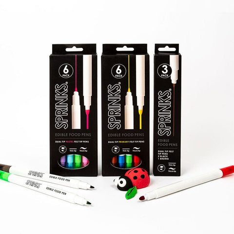 Edible Food Pen Set - Primary Pack (Pack Of 6)-Sprinks-iPantry-australia