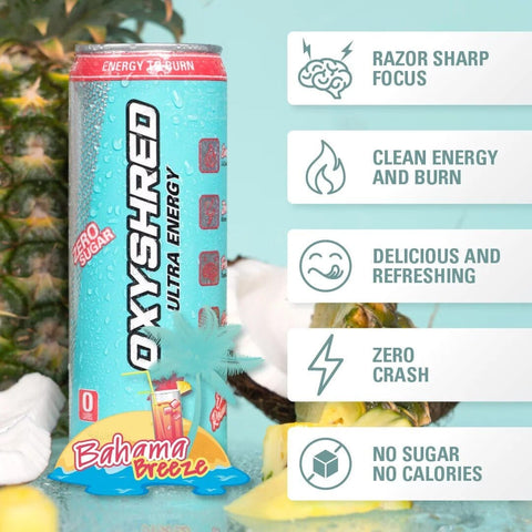 OxyShred Ultra Energy RTD Bahama Breeze Can 355ml-Beverages-OxyShred-iPantry-australia