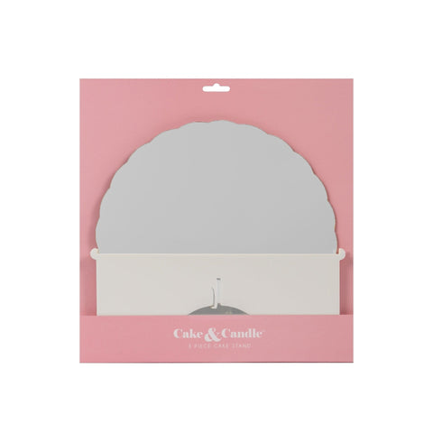 Plateau Gateau 3-Piece Cake Stand (Silver / White)-Cake & Candle-iPantry-australia