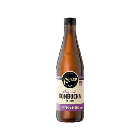 Remedy Kombucha Cherry Plum Bottle 330mL x12 - Remedy