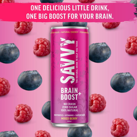 Savvy Brain Boost Mixed Berry 330ml-Beverages-SAVVY-iPantry-australia