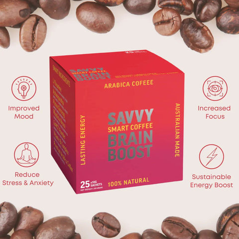 Savvy Brain boosting coffee sachets 10x 7.5g - SAVVY