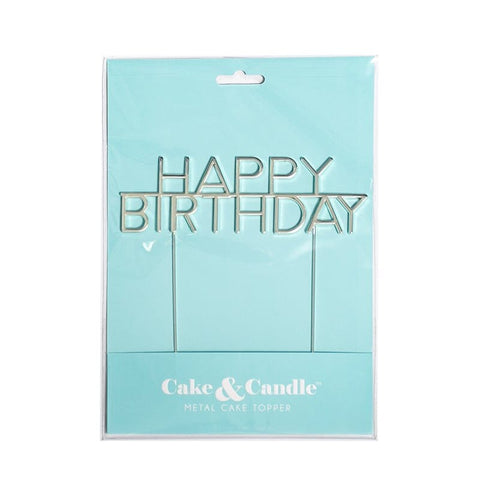 Silver Metal Cake Topper - Caps Happy Birthday-Cake & Candle-iPantry-australia