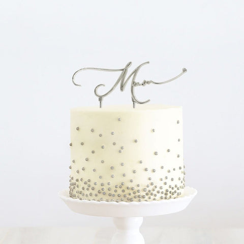 Silver Metal Cake Topper - Mum-Cake & Candle-iPantry-australia