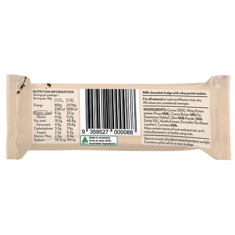Snack'n Protein Bars - Fudge 40g - Milk Choc - Snack'n