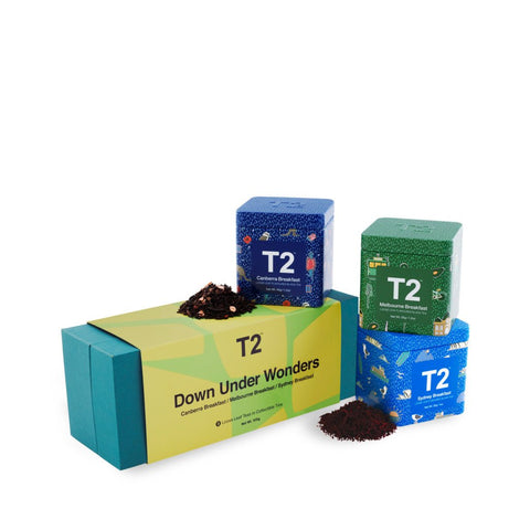 T2 Down Under Wonders Gift Pack (3 Loose Leaf Mini Tins) - T2