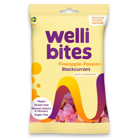 Wellibites Pineapple - Passion & Blackcurrant 70g - Wellibites