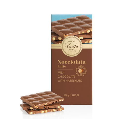 Venchi Milk Chocolate with Hazelnuts Maxi Bar | 600g