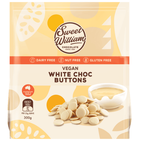 300g White Choc Buttons - Sweet William