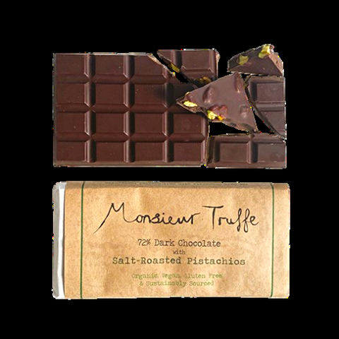 Monsieur Truffe 32% Milk Chocolate with Salted Pistachio Bar | 90g