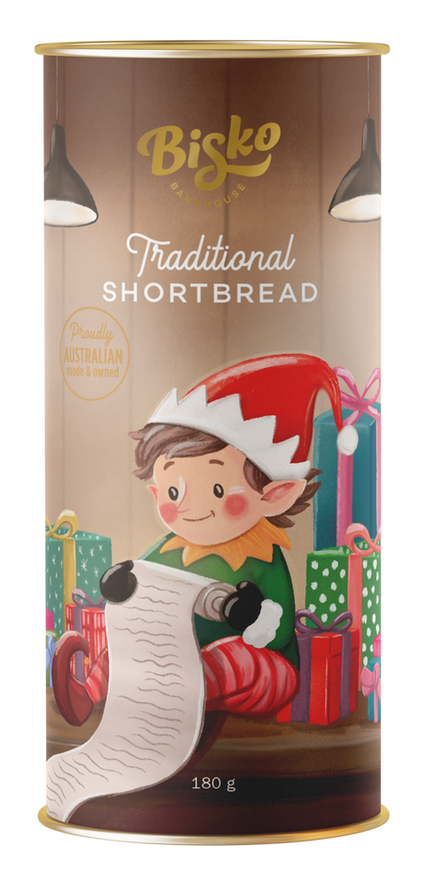 Bisko Traditional Shortbread Festive Cylinder Tubes | 180g