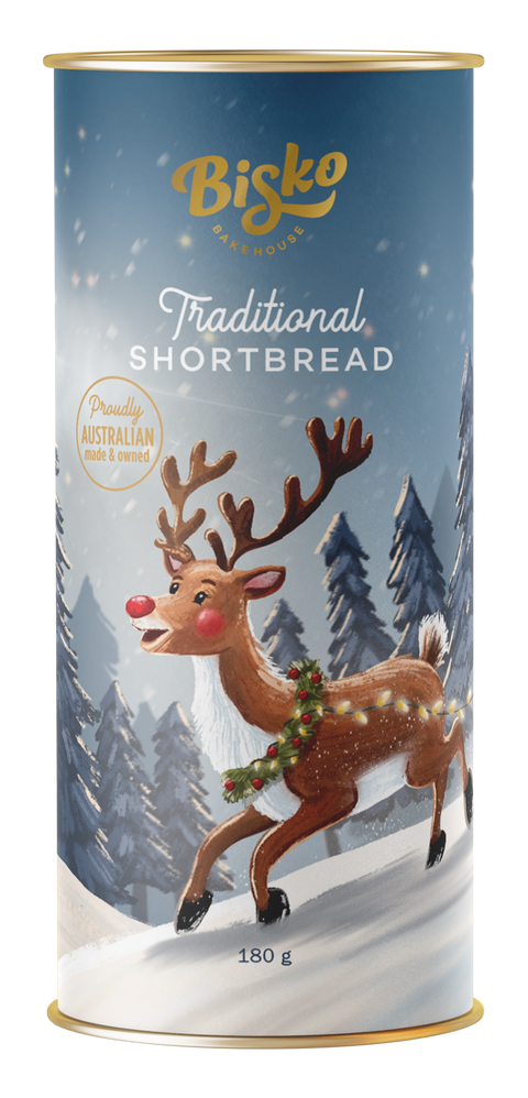 Bisko Traditional Shortbread Festive Cylinder Tubes | 180g