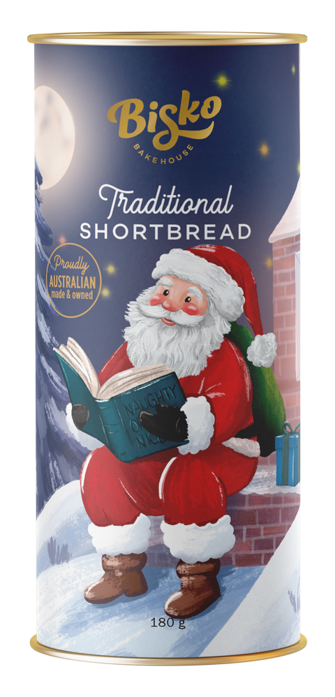 Bisko Traditional Shortbread Festive Cylinder Tubes | 180g