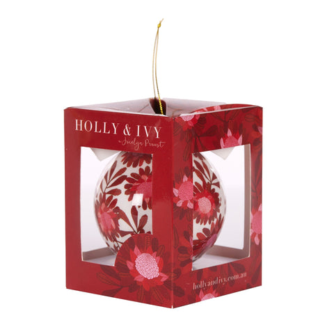 7.5CM ARTIST BAUBLE - RED WARATAH - Holly And Ivy