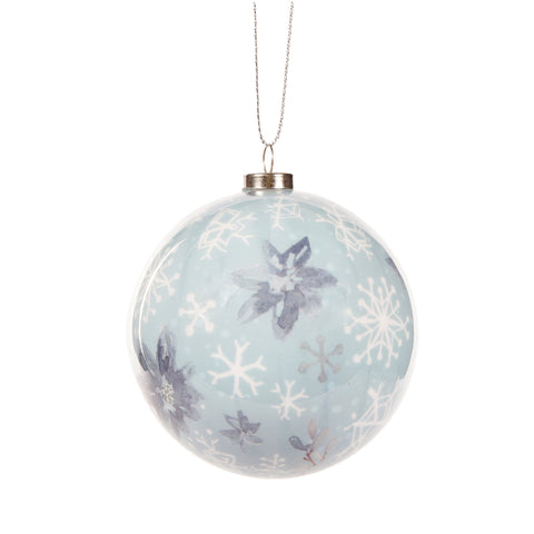7.5cm Artist Bauble - Shimmering Snowflakes - Holly And Ivy