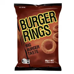 Burger Rings Burger Snacks Party Size Bag 220g
