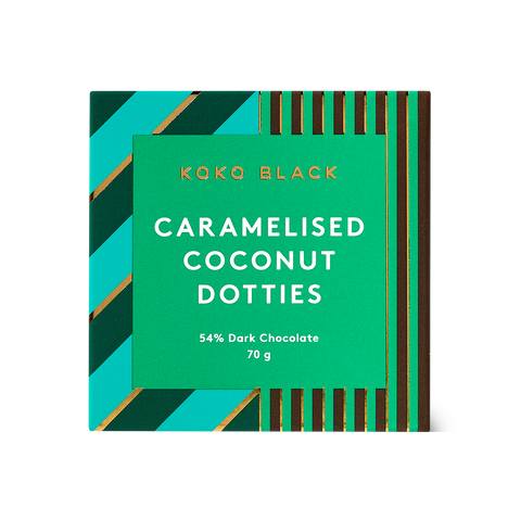 Koko Black Milk Caramelised Coconut Dotties Cube | 70g