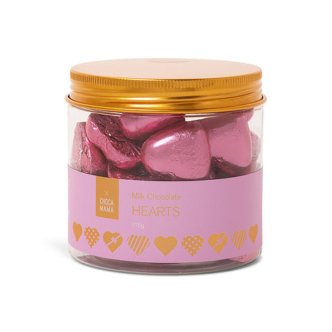 Chocamama Milk Chocolate Foiled Hearts Jar | 175g