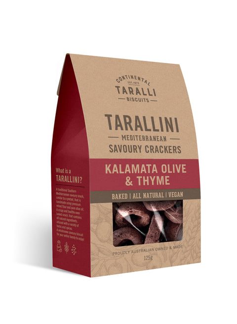 Continental Taralli Biscuit Kalamata Olive Thyme Tarallini | 125g