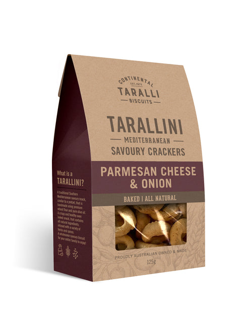 Continental Taralli Biscuit Parmesan Cheese Onion Tarallini | 125g
