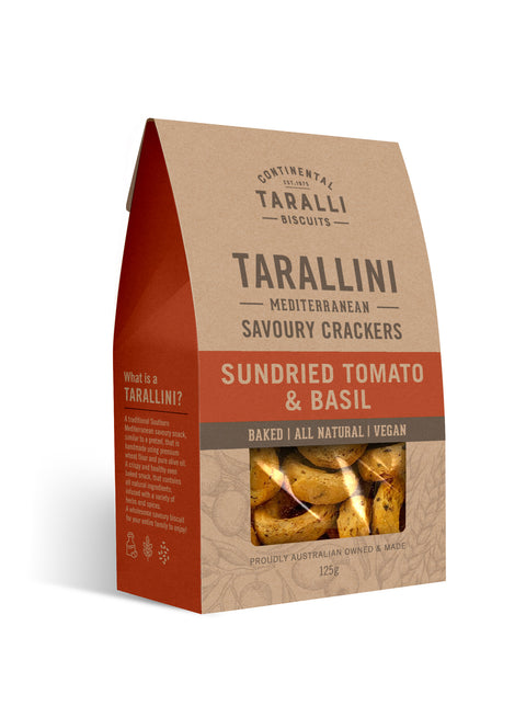 Continental Taralli Biscuit Sundried Tomato Basil Tarallini | 125g