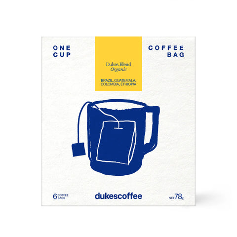 Dukes Coffee One Cup Coffee Bags Box of 6 Sachets| 18g