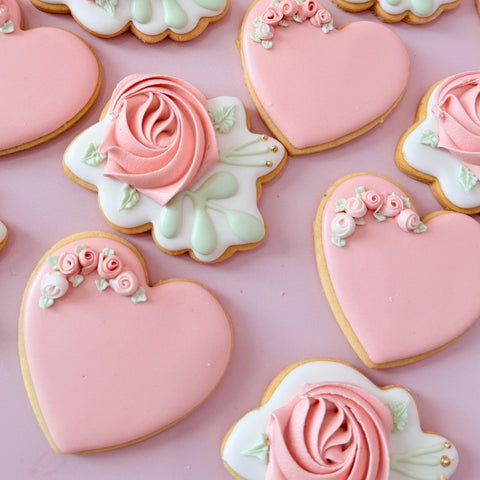 Hey There Cookie! Heart With Floral Cookie