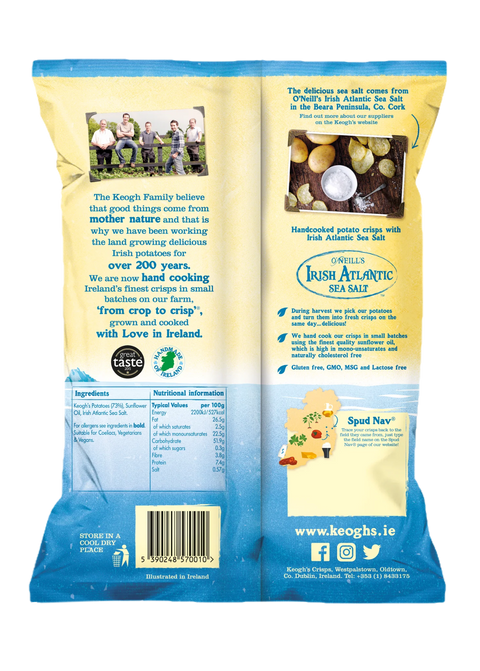 Keogh's Irish Potato Chips Original Atlantic Sea Salt | 125g