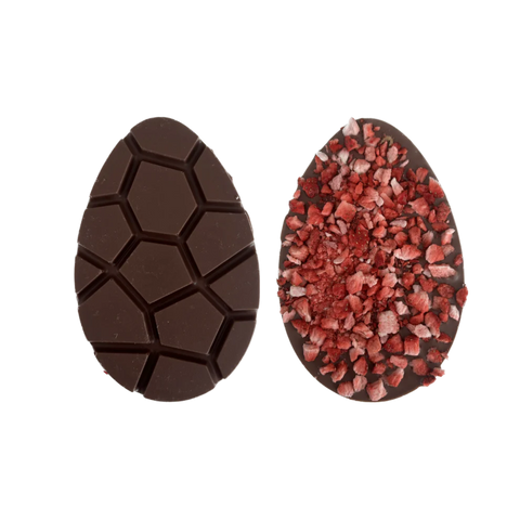 Monsieur Truffe Milk Chocolate Easter Egg Block with Freeze Dried Strawberry | 100g