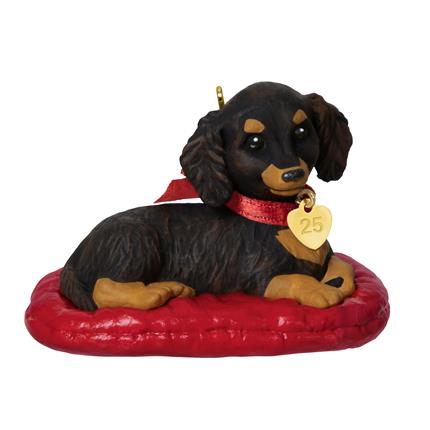 Hallmark Long-haired Dachshund Puppy Love #35 Ornament