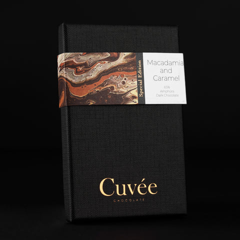 Cuvee Chocolate Roasted Macadamia & Caramel 65% Dark Chocolate | 70g