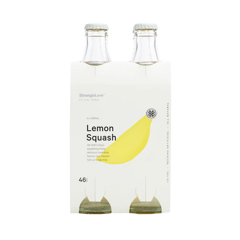 StrangeLove Lemon Squash Lo-Cal Soda 4 Pack | 300mL