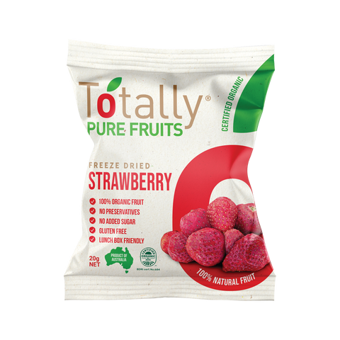 Totally Pure Fruits Freeze Dried Organic Strawberry | 20g