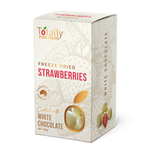 Totally Pure Fruits White Chocolate Strawberries | 150g