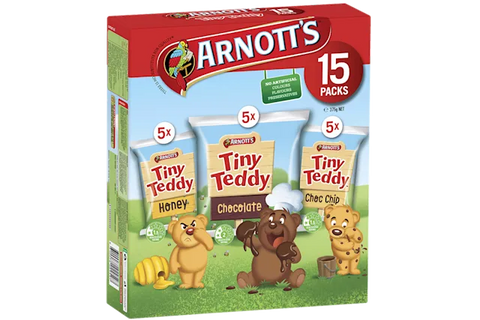 Arnotts Tiny Teddy Variety Multipack Biscuits 15 pack | 375g