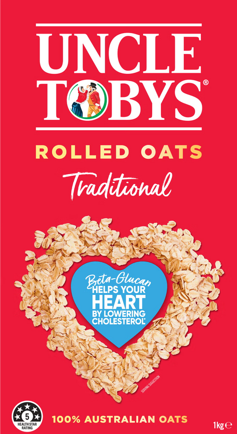 Uncle Tobys Oats Traditonal Rolled Oats Porridge 1kg