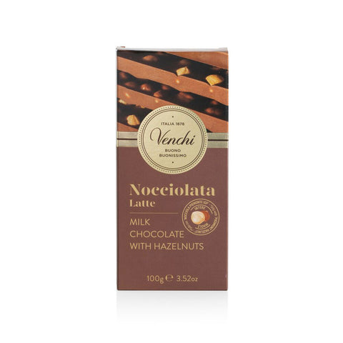 Venchi Milk Chocolate Hazelnut Bar | 100g