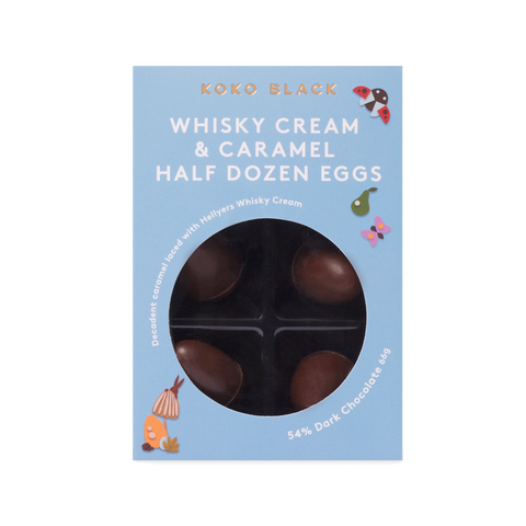 Koko Black 54% Dark Chocolate Whisky Cream & Caramel Half Dozen Eggs | 66g