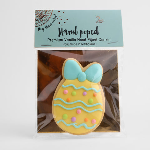Hey There Cookie! Yellow & Blue Bowed Egg Vanilla Cookie